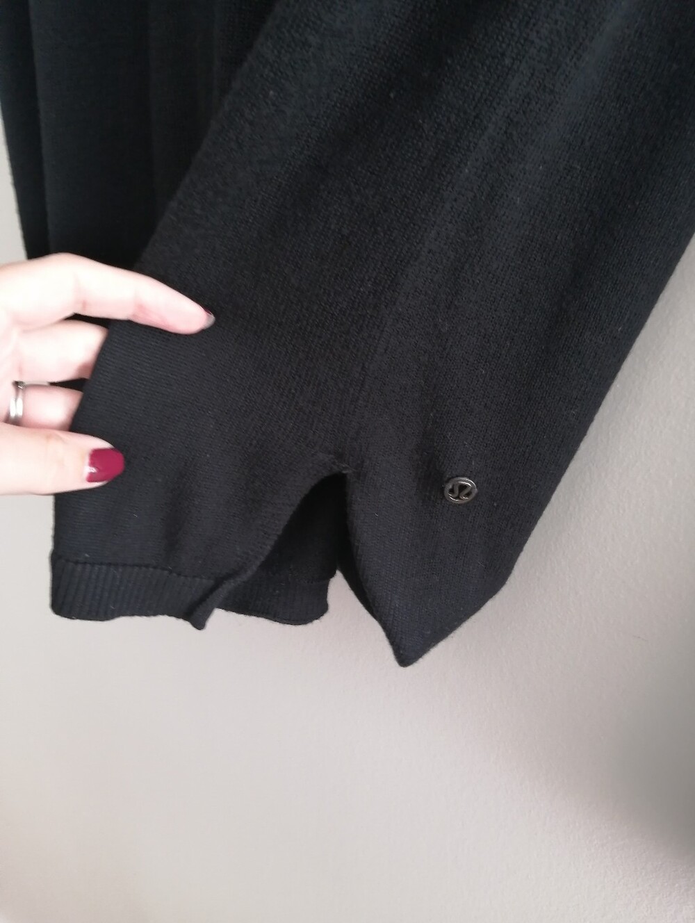 Lululemon Bring It Backbend Sweater Crossover Open Back Black Knit Medium - Picture 10 of 15